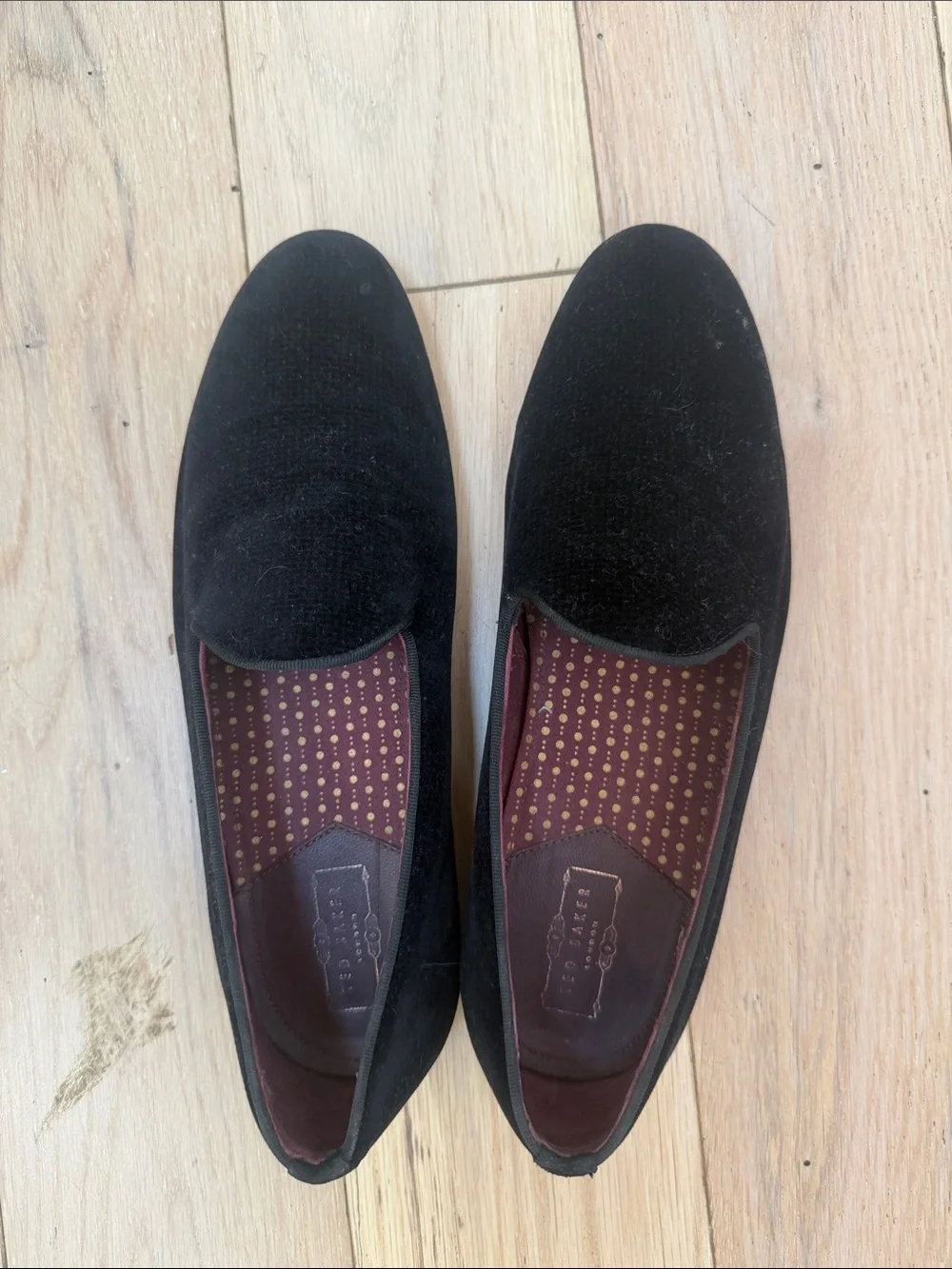 Ted Baker Black Velvet Slip-On Loafers